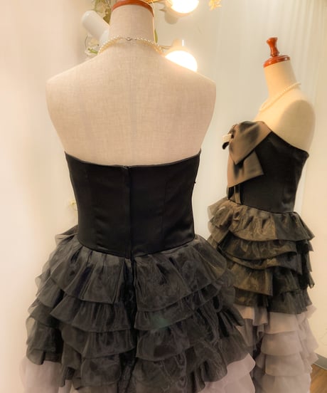 デコルテリボン モノトーングラデーションドレス