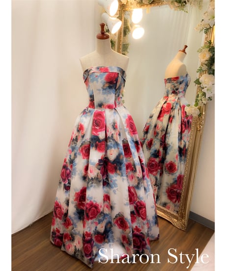 ローズモチーフ クラシカルベアトップドレス
