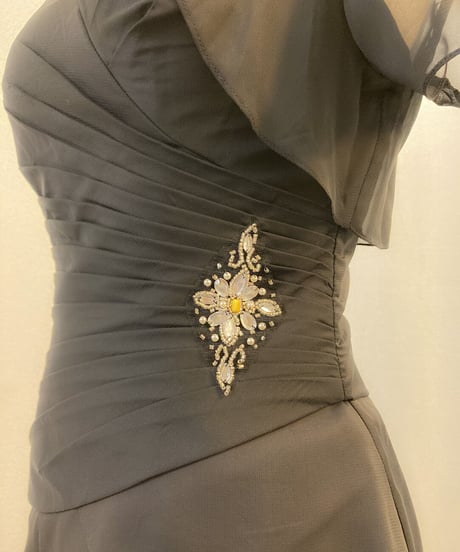 ペタルスタイル ラッフルドレス（ボレロ付き・サイズあり)　ブラック
