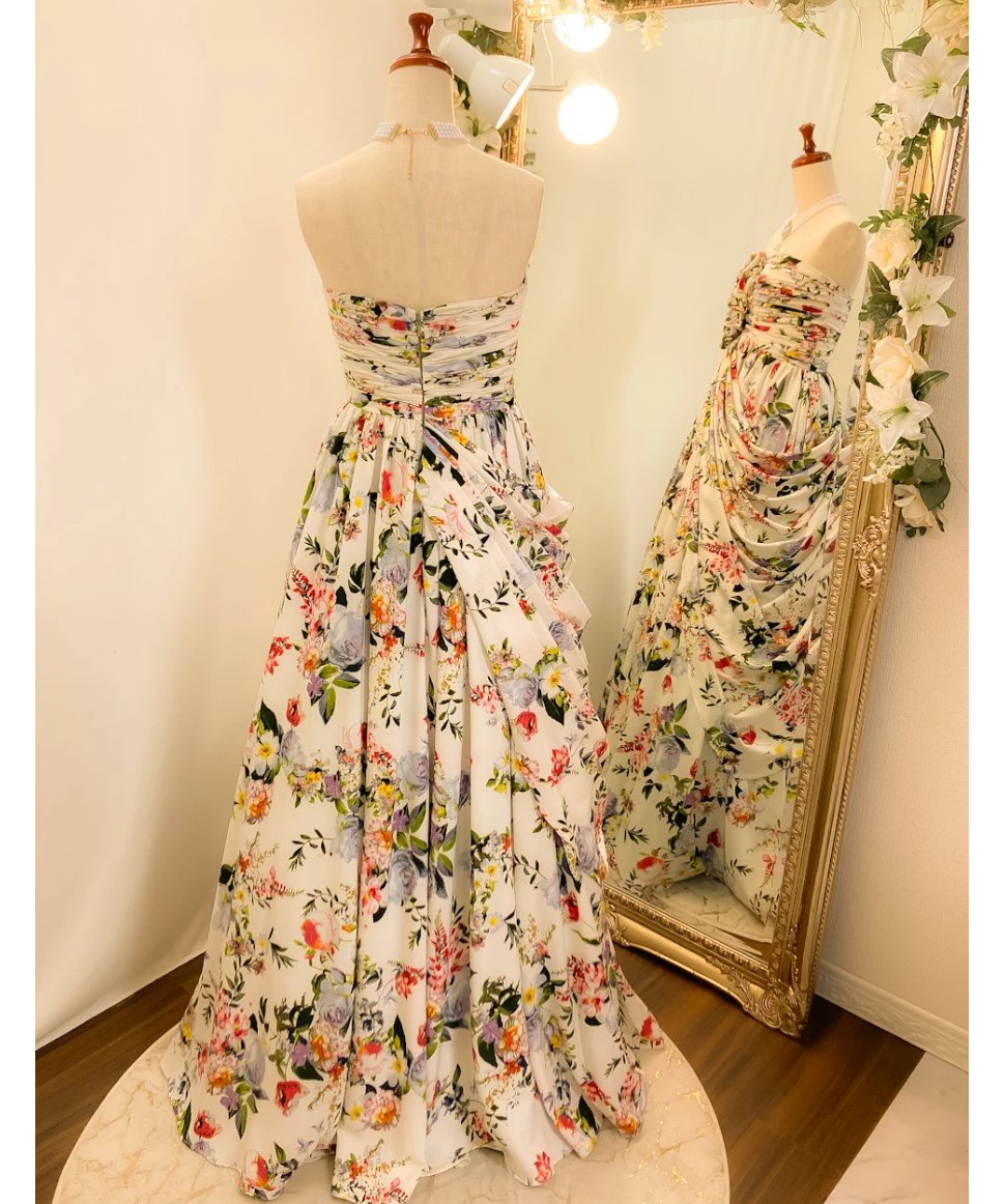 華やかエレガンス フローラル刺繍 シフォン ドレス by BHLDN fit=scale-down,w=1200