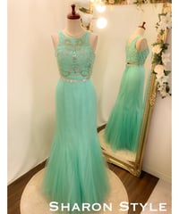 ２ピース ソフトマーメイドドレス　ミントグリーン