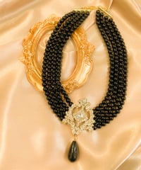 パール風ネックレス ブラック N-Pl-9