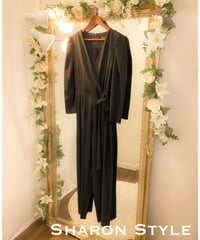 パワーパフスリーブ ジャンプスーツ　ブラック