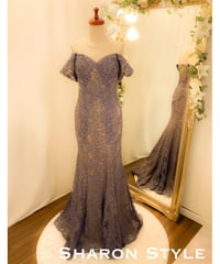 TERANI COUTURE　総レース キャプスリーブ シースドレス　アイリス×ヌード　S-M,MLサイズ