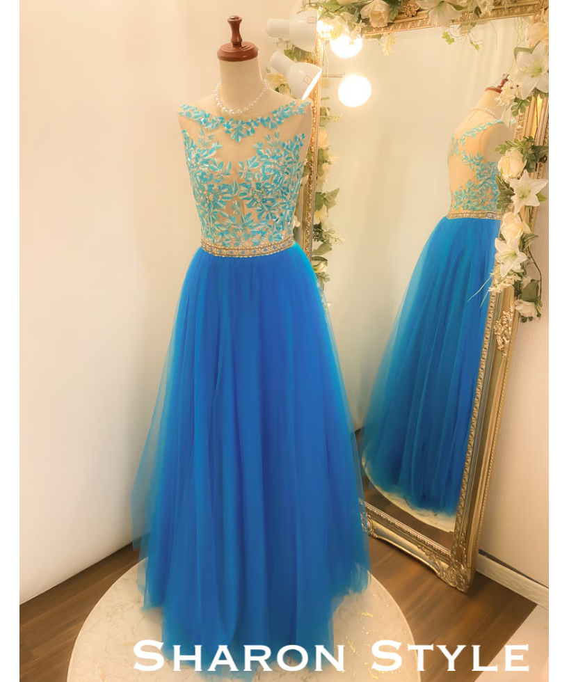 演奏会用ビーズ刺繍ピンクロングドレスパーティー結婚式Sharon style 演奏会用ビーズ刺繍ピンクロングドレスパーティー結婚式Sharon style