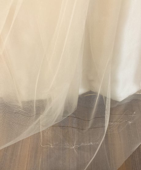 デコラティブ ビジュー ベアトップドレス　ラベンダー×シャンパン　Mサイズ