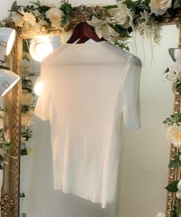 プリーツ 半袖トップス(ホワイト)