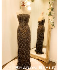 SUE WONG コード刺繍 ショートスリーブドレス ホワイト Mサイズ