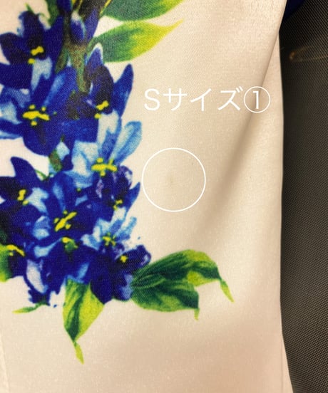ボタニカル プリント ベアトップドレス　ロイヤルブルー S,MLサイズ