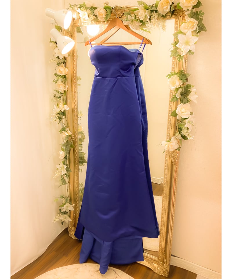 バックトレーンベアトップドレス ロイヤルブルー | Sharon Style バックトレーンベアトップドレス ロイヤルブルー | Sharon Style