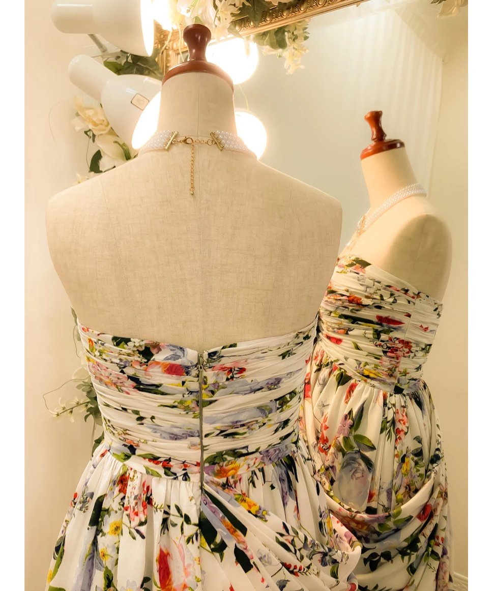 ドレープシフォン エンパイアドレス フラワーガーデン | Sharon Style