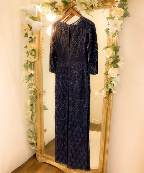 総レース ロングスリーブ ドレス　トワイライト　MLサイズ