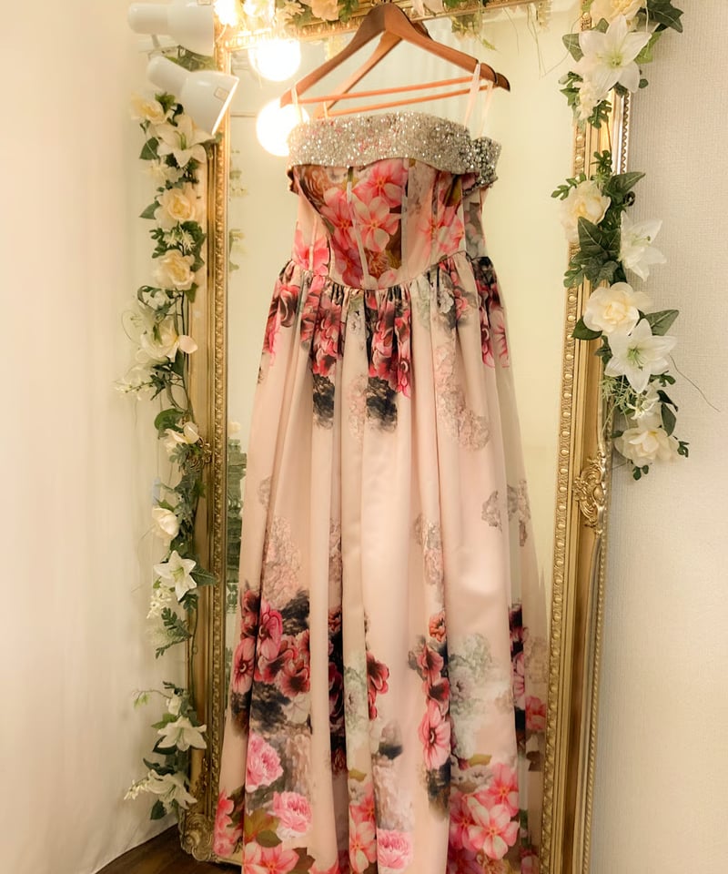 コルセットデザイン ベアトップドレス ピンク Sサイズ | Sharon Style