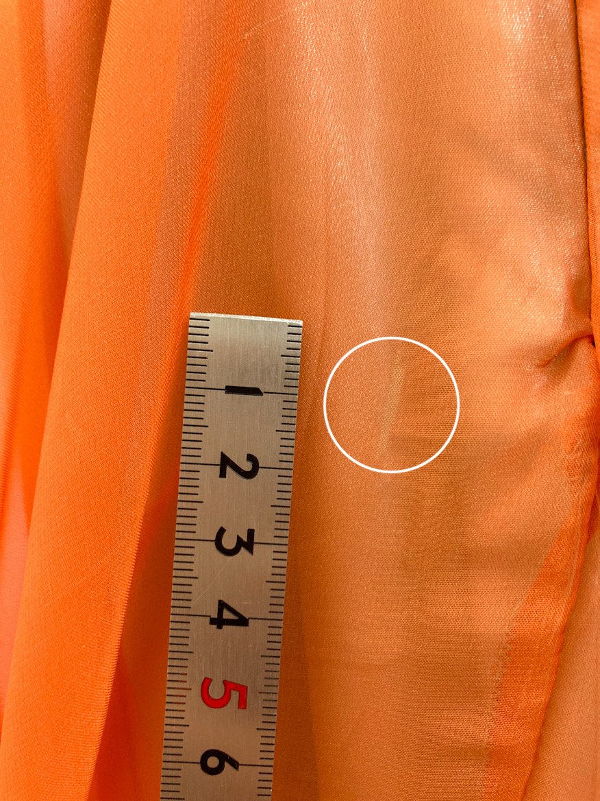 【COCOMELODY】 ワンショルダー、グラディーションドレス、M★お値下げ★ ユニークグラデーション ワンショルダードレス オレンジ×グリーン M