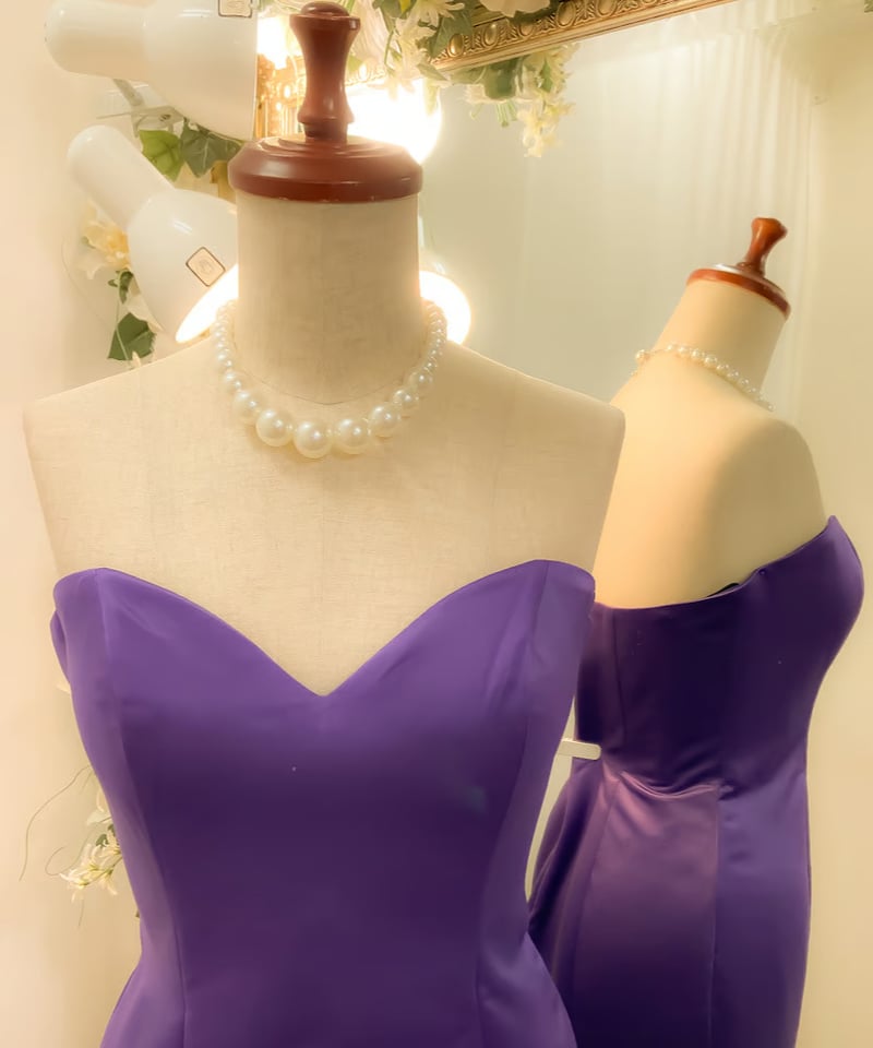 Likely ライクリー ハートカット マーメイド ティアード ドレス ハートシェイプ クラシカル マーメイドドレス パープル | Sharon