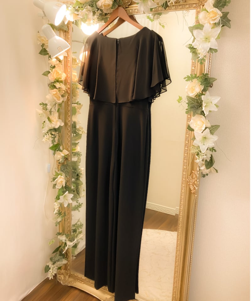 【海外限定】REISSジャンプスーツ☆Premier Strapless Stretch-W フリルカラー ジャンプスーツ ブラック | Sharon Style Online