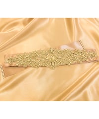 ラインストーンサッシュベルト　モーブ Blt-Rhs-Mv