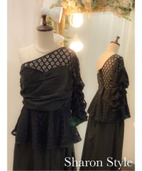 ワンショルダー ロングスリーブトップス