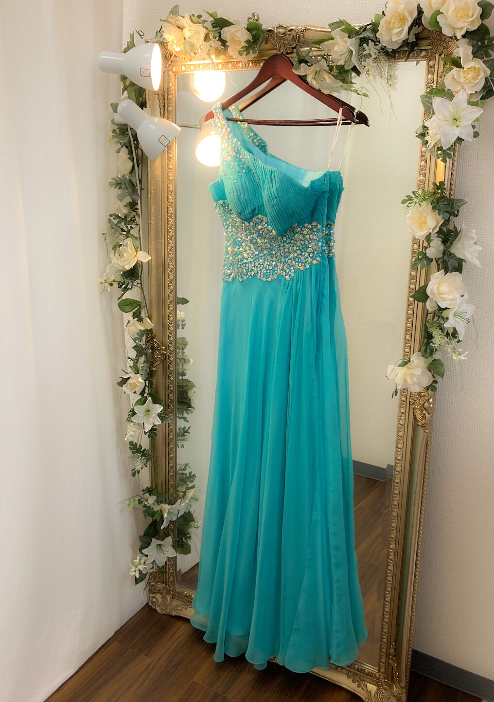 今期 STUDIOUS シアーショルダードレス ミントグリーン