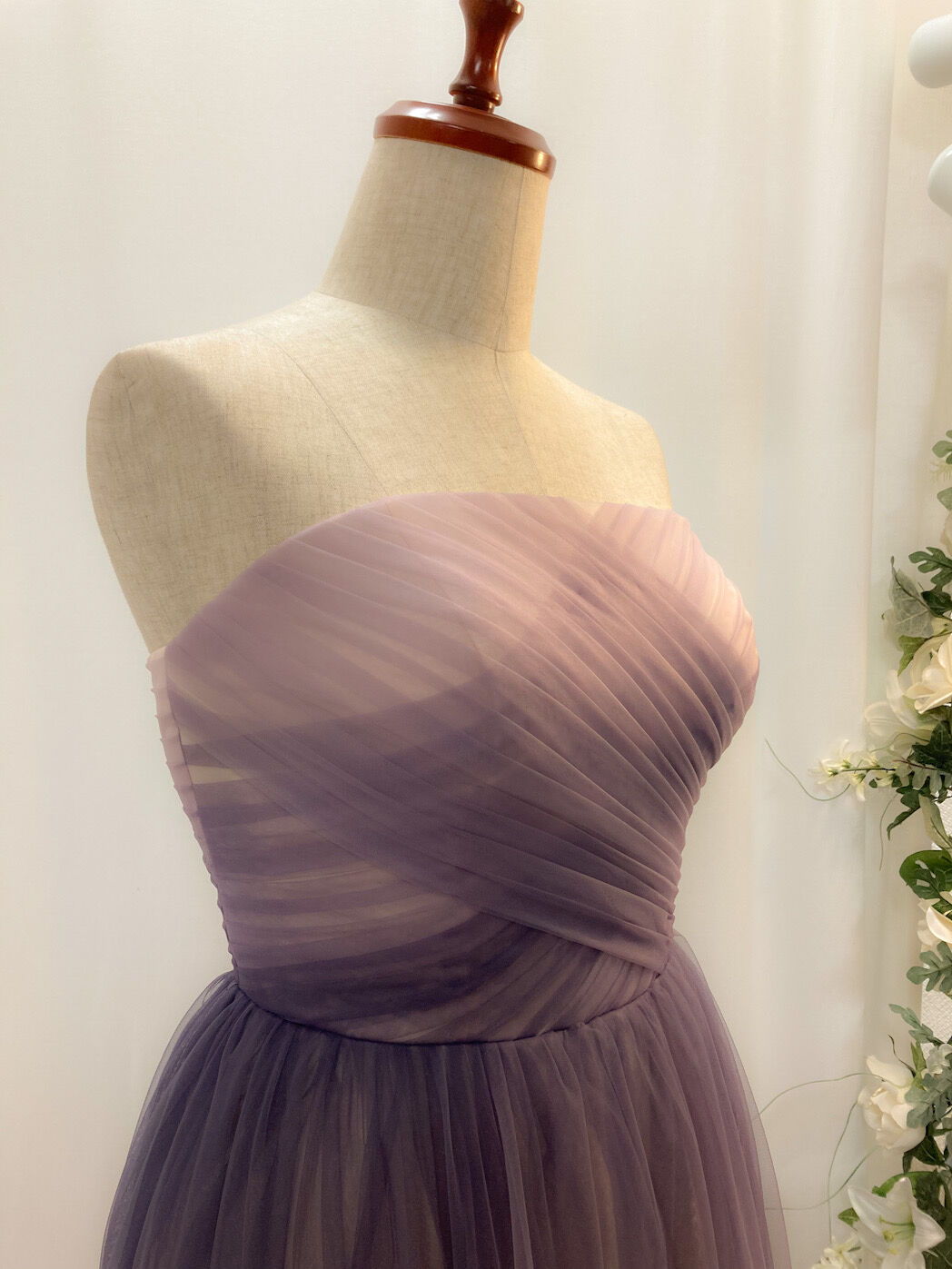 完売】ラベンダー×ホワイト グラデーションドレス | Sharon Style