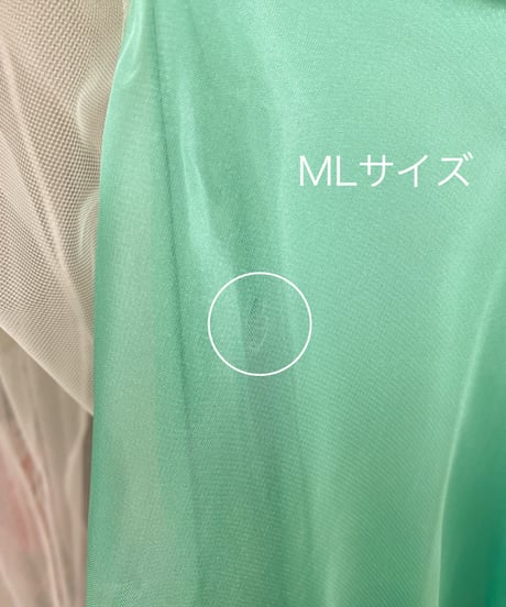 ビジュー Vネック シフォンドレス　ミントグリーン　Mサイズ、MLサイズ