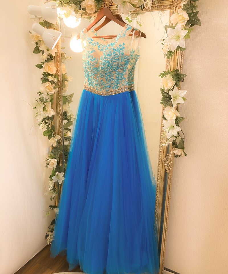 エンブロイダリービーディング ボールガウンドレス ヌード