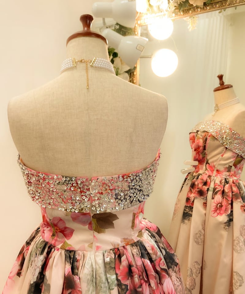 美品】ベッツィジョンソン ベアトップ パーティードレス ピンク