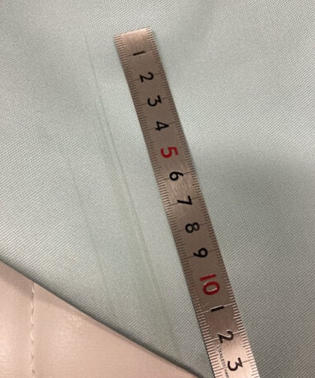 ツイルプリント Hight &Lowドレス　ホワイト×スカイブルー　Lサイズ