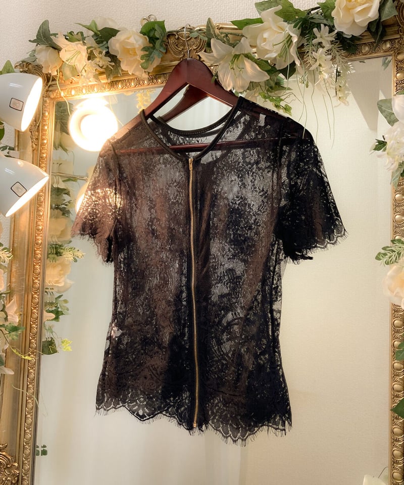 チュールレース バックジッパートップス | Sharon Style Online Boutique