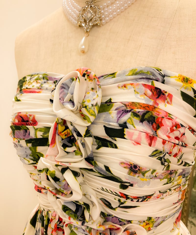 ドレープシフォン エンパイアドレス フラワーガーデン | Sharon