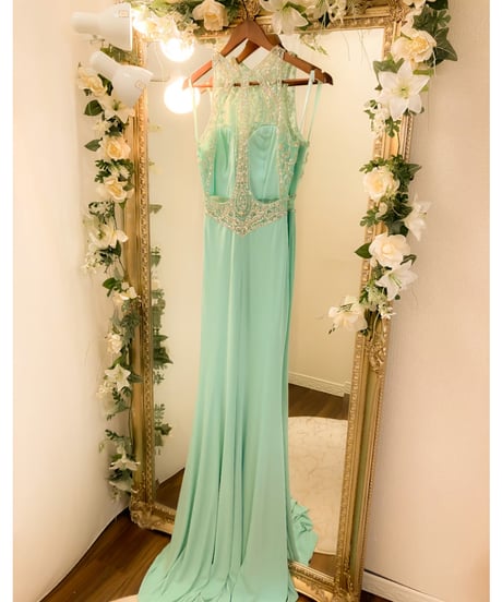 レインボークリスタル バックシャン ジャージードレス ミントグリーン Mサイズ