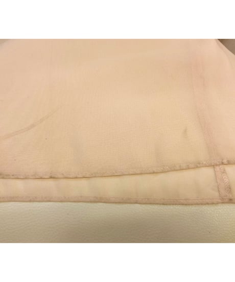 ADRIANNA PAPELL レース×シフォン Vネックドレス　ピンクベージュ