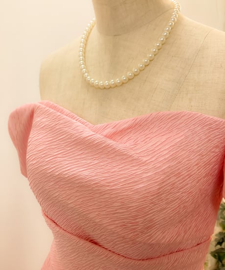 パフスリーブ クラシカル Aラインドレス　ピンク　Sサイズ