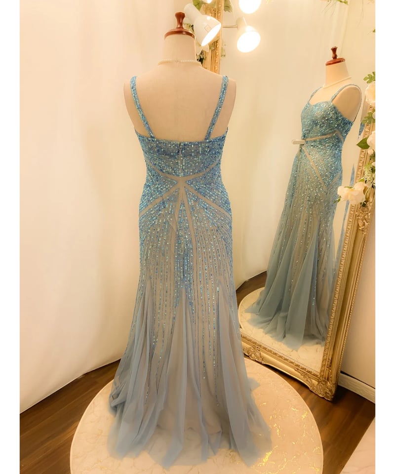 スパンコールグラデーションドレス スカイブルー | Sharon Style スパンコールグラデーションドレス スカイブルー | Sharon Style