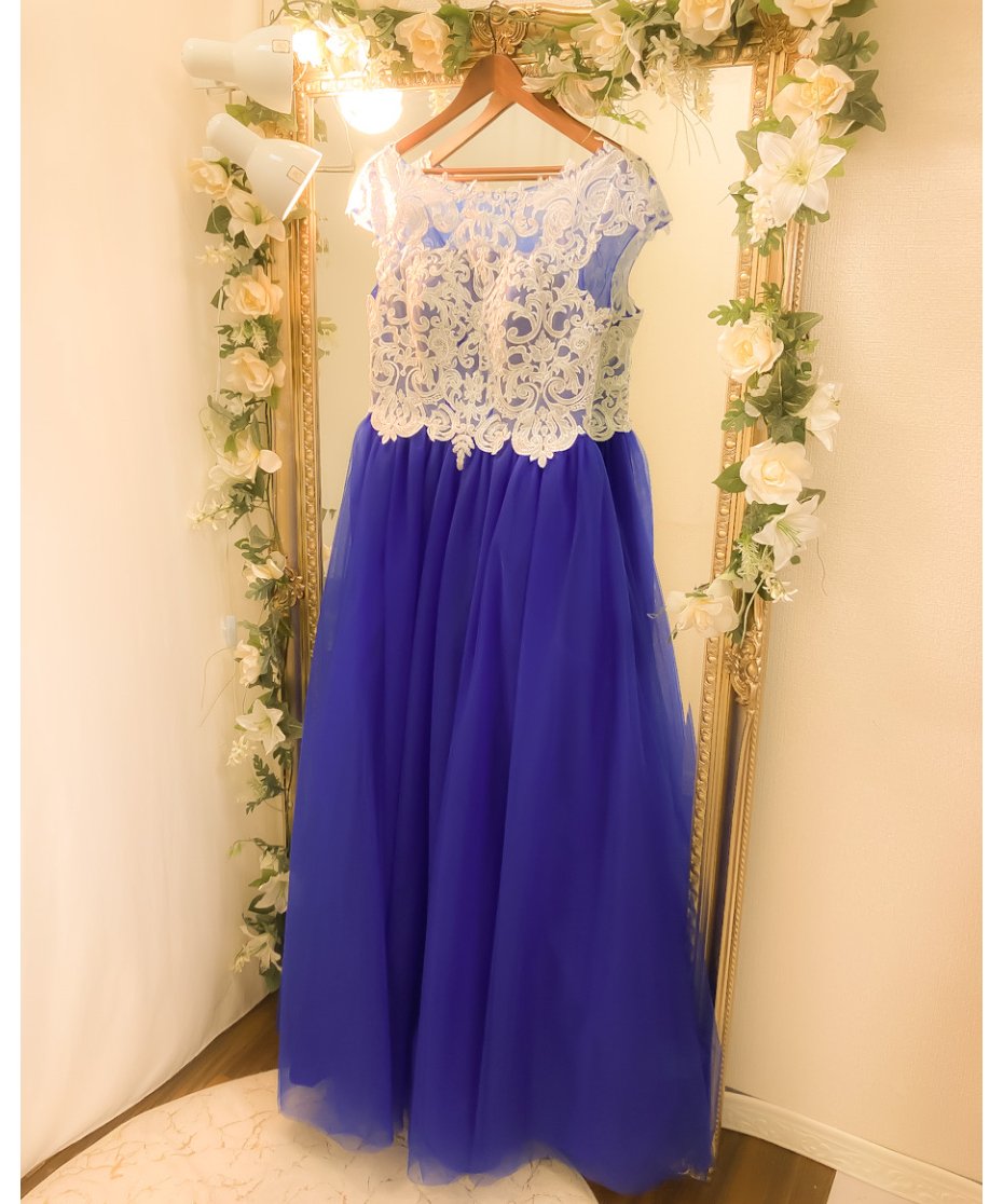 ジェネビビアン　日本製　ロイヤルブルー　ビスチェセパレート　ドレス　９号 ジェネビビアン 日本製 ロイヤルブルー ビスチェセパレートドレス 9号