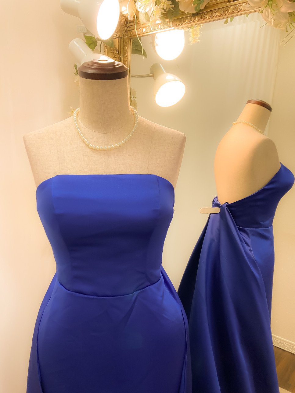 バックトレーンベアトップドレス ロイヤルブルー | Sharon Style バックトレーンベアトップドレス ロイヤルブルー | Sharon Style