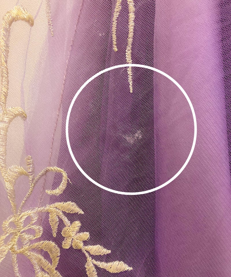 花柄刺繍 ボリュームロングドレス グレイッシュラベンダー