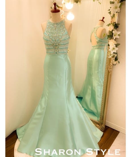 新作ROSE & FLEURS ミントブルー ドレス S 新作ROSE & FLEURS ミントブルー ドレス S