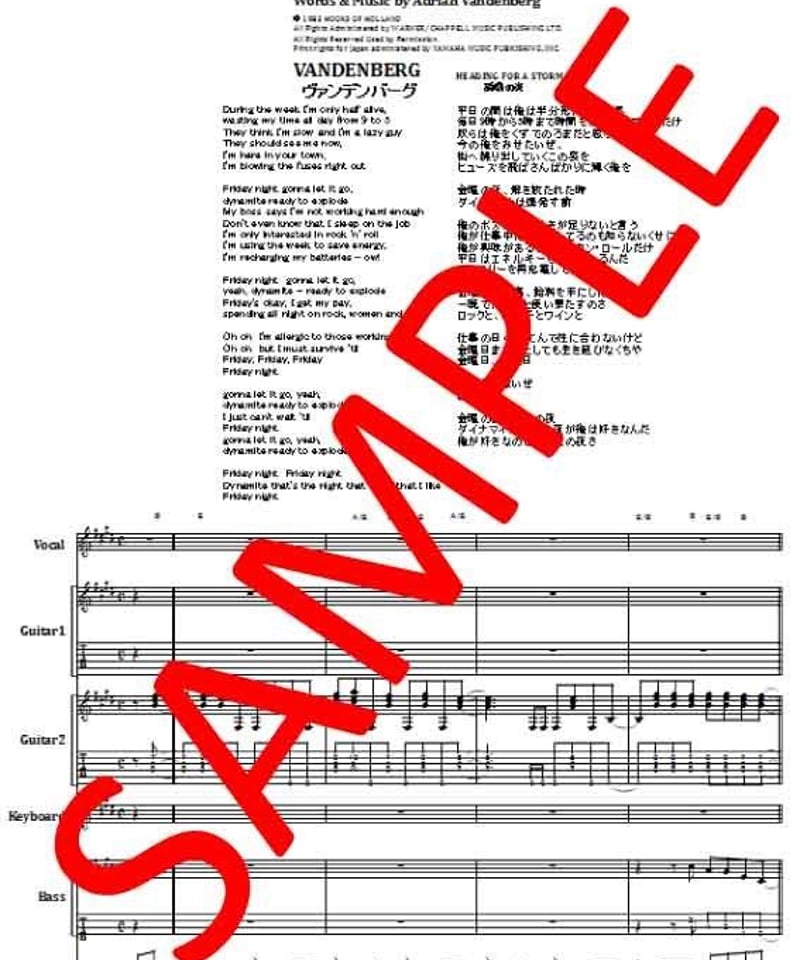 ヴァンデンバーグ(VANDENBERG) / フライデイ・ナイト(FRIDAY NIGHT)