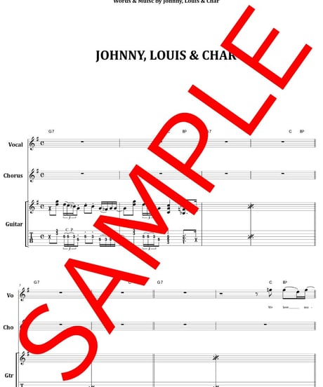 ジョニー・ルイス＆チャー(JOHNNY, LOUIS & CHAR) / WOULD YOU LIKE IT  ギター・スコア(TAB譜) from68