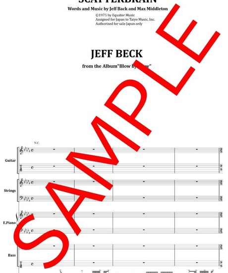 ジェフ・ベック(JEFF BECK) / スキャッターブレイン(SCATTERBRAIN) バンド・スコア(TAB譜) 楽譜 from68