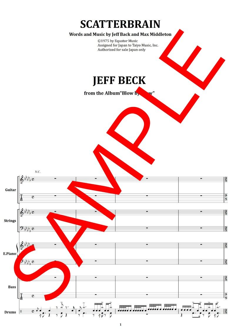 ★楽譜/ジェフベック/ゼアアンドバック/タブ譜/バンドスコア/JEFF BECK ☆楽譜/ジェフベック/ゼアアンドバック/タブ譜/バンドスコア/JEFF BECK