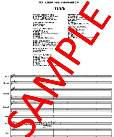 【10曲SET】TUBE (チューブ) BEST SELLCTION  楽譜