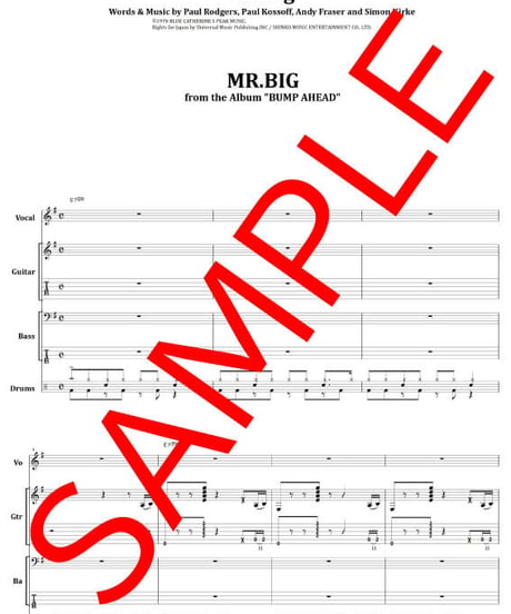 MR.BIG (ミスター・ビッグ) / MR.BIG バンド・スコア(TAB譜) 楽譜 from68