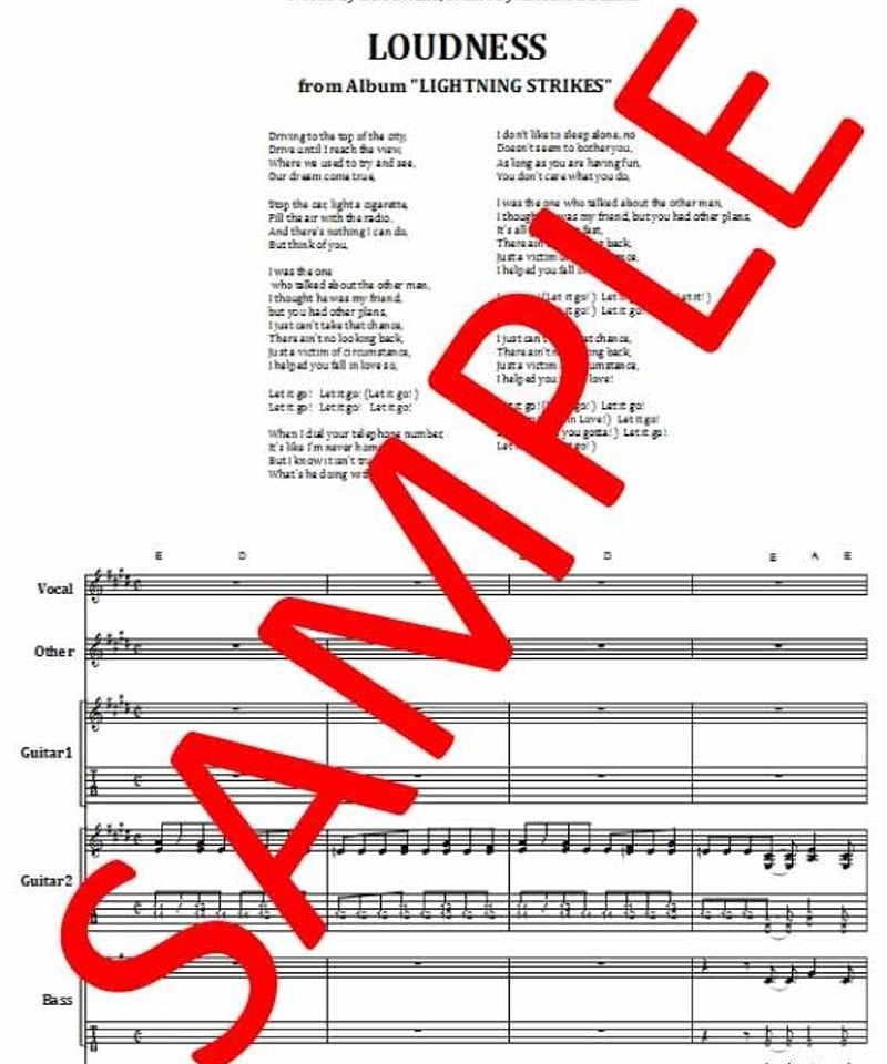 有名なブランド ラウドネス(LOUDNESS) / LET IT GO バンド・スコア(TAB譜) 楽譜 アート・デザイン・音楽