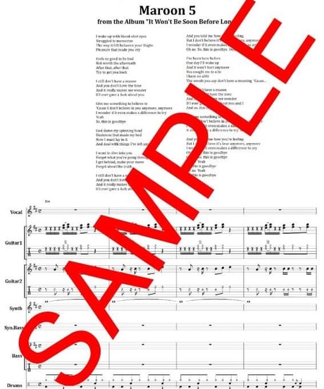マルーン５(MAROON 5)  / MAKES ME WONDER バンド・スコア(TAB譜) 楽譜