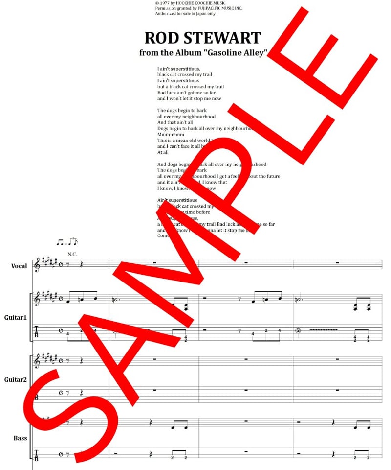 ROD STEWART ロッド スチュワート バンドスコア 楽譜】ロッド・スチュワート / MAGGIE MAY Unplugged.And