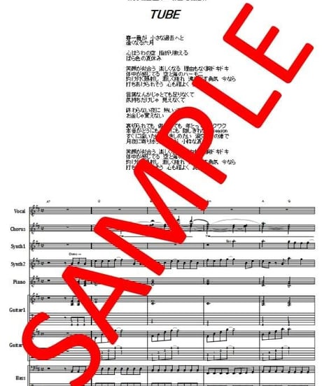 TUBE (チューブ)  / 夏だね  バンド・スコア(TAB譜)　楽譜