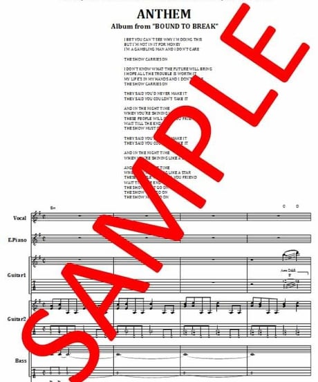 アンセム ( ANTHEM ） /  SHOW MUST GO ON !  バンド・スコア(TAB譜)  楽譜