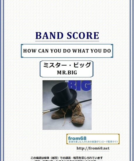 ミスター・ビッグ(MR.BIG)  / HOW CAN YOU DO WHAT YOU DO  バンド・スコア(TAB譜) 楽譜